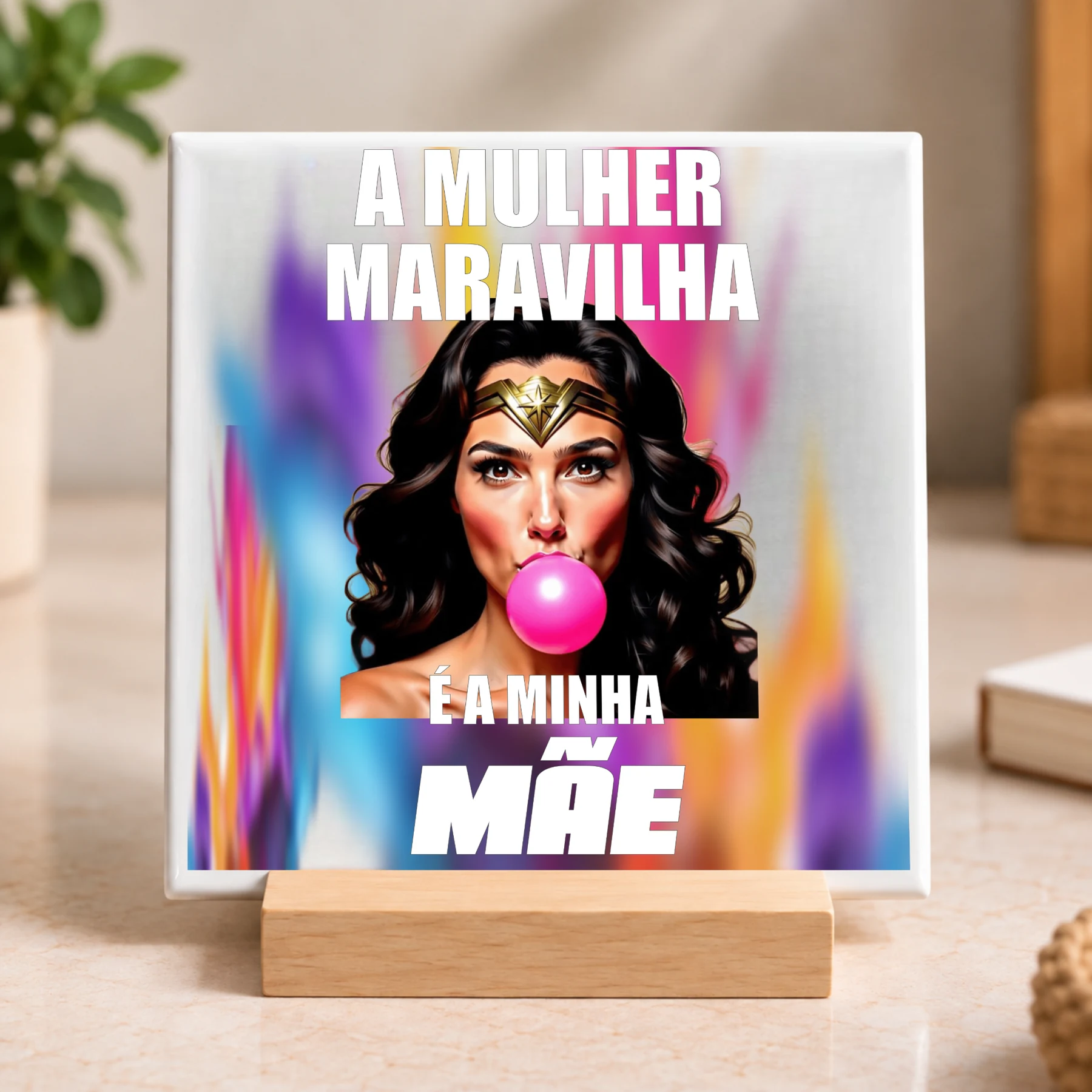 Azulejo A Mulher Maravilha é a minha Mãe
