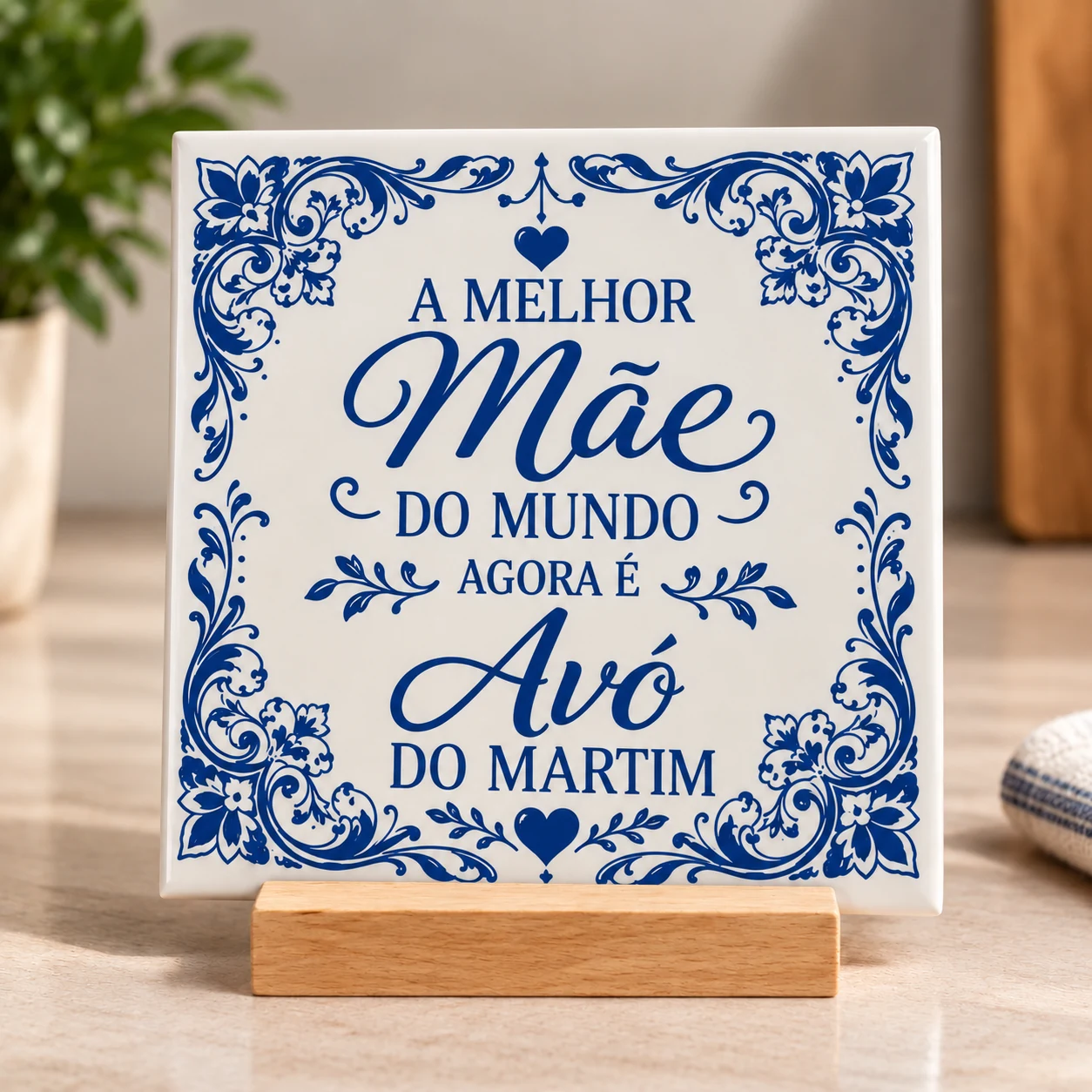 Azulejo A melhor Mãe do mundo agora é Avó do Martim
