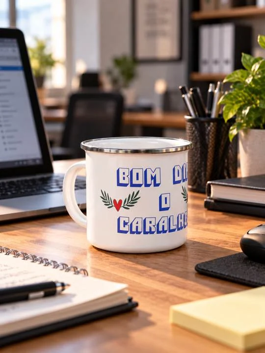 Caneca esmaltada Bom dia