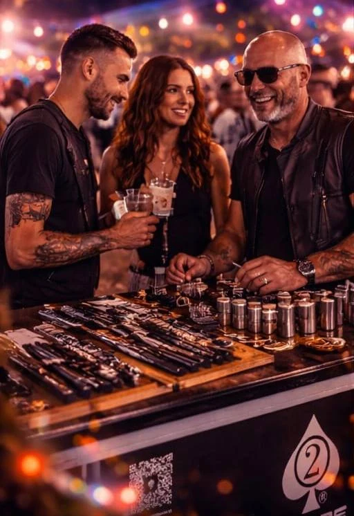 Equipa a atender visitantes no stand
