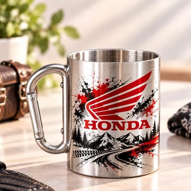 Caneca de inox com mosquetão