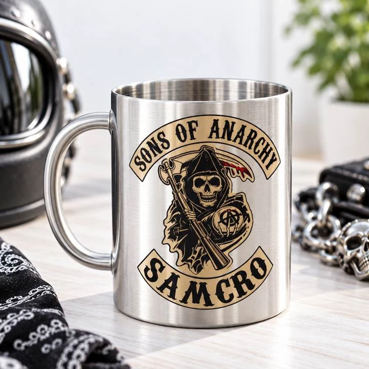 Caneca de inox impressa